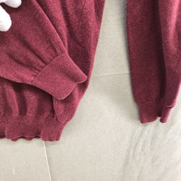 Rover & Lakes Mens V-neck Cotton Sweater Sz Small S Red Burgundy Pullover Knit - Picture 6 of 12
